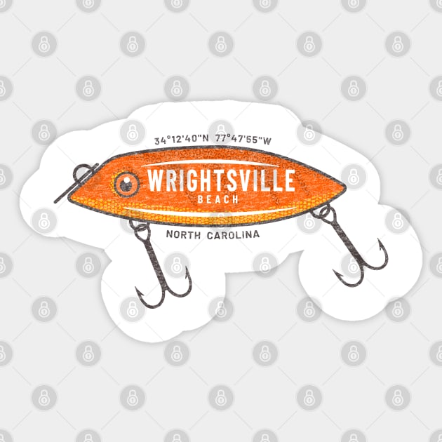 Wrightsville Beach, NC Summertime Vacationing Fishing Lure Sticker by Contentarama